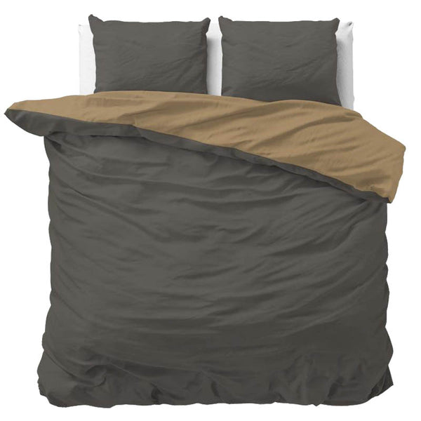 Housse de couette Twin Face Taupe/Anthracite