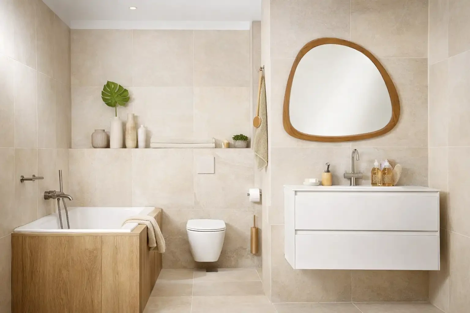 Spiegel SONORA hout (olie bruin)