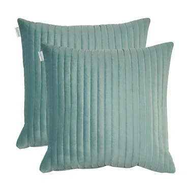 Fluwelen sierkussen met streeppatroon