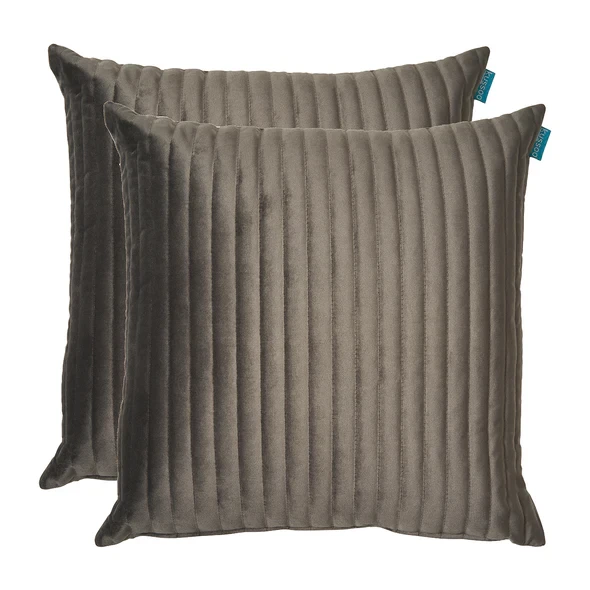 Fluwelen sierkussen met streeppatroon